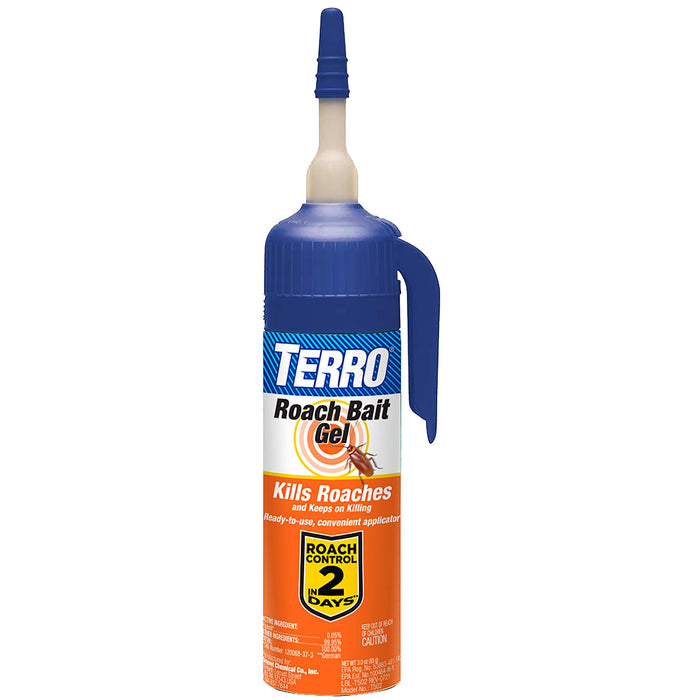 TERRO T502 Ready-to-Use Indoor Roach Bait Roach Gel Killer - Kills German, American, and Oriental Roaches - 3 oz