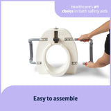 Medline 5" Elongated Raised Toilet Seat, with Lock and Removable Padded Arms- A Medical Seat for Seniors, Elderly, Adults, or Post-Surgery Recovery, 1 Ct.