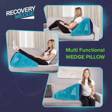 Leg Elevation Pillow by Recovery Wedge, Inflatable Wedge Pillow for Sleeping and Post-Surgical Recovery, Improve Circulation and Reduce Swelling, Speed Injury Recovery. (Large triangle)