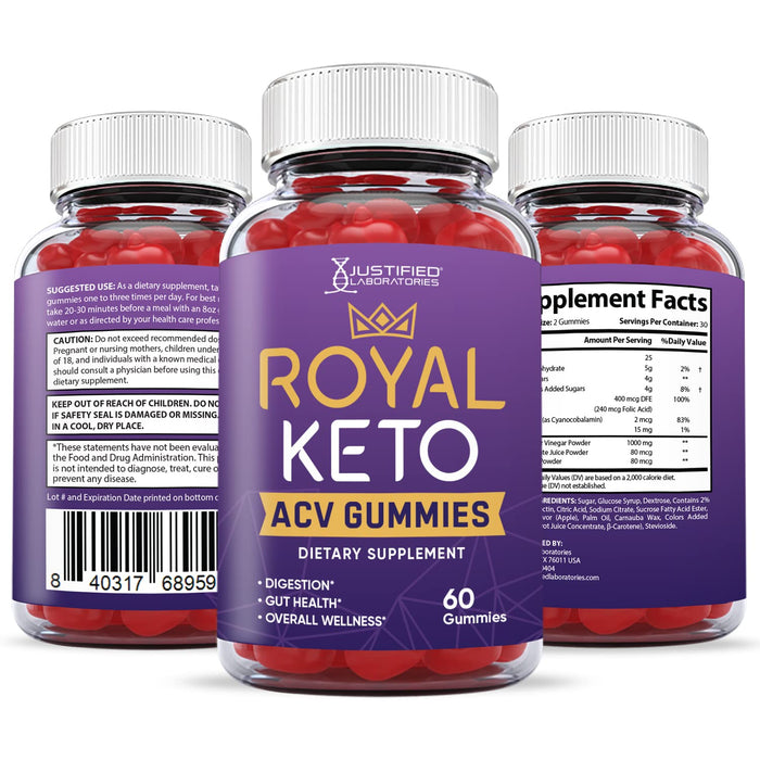 (2 Pack) Royal Keto ACV Gummies 1000MG with Pomegranate Juice Beet Root B12 120 Gummys