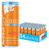 Red Bull Amber Edition Sugar Free Energy Drink, Strawberry Apricot, with 80mg Caffeine plus Taurine & B Vitamins, 8.4 Fl Oz, Pack of 24 Cans