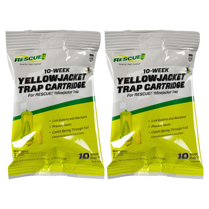 RESCUE! Yellowjacket Attractant Cartridge (10 Week Supply) – for RESCUE! Reusable Yellowjacket Traps - (2 Pack)