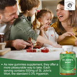 St John's Wort Gummies 500mg, Sugar Free Gummies for Adults Kids, Best Herbs Gummies for Brain and Stress Relief, Non-GMO, Gulten Free, Vegan, Pectin, 60