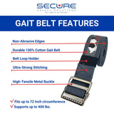 Secure 72 Inch Transfer and Walking Gait Belt for Seniors with Metal Buckle and Loop - Medical Gate Standing Assist Aid for Elderly Patients, Physical Therapy, Nurse, Caregiver, Therapist