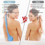 Back Brush Long Handle for Shower, 20.5” Back Bath Brush for Shower, Back Scrubber, Exfoliation and Improved Skin Health for Elderly with Limited Arm Movement, Disabled, Pregnant Women