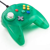 2 Pack Mini N64 Controller, kiwitatá Retro N64 Wired 64-bit Remote Game Upgraded Joystick Pad Controller for N64 Video Game Clear Blue & Green