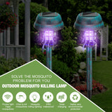 Qualirey 4 Pcs Solar Mosquito Zapper Outdoor Waterproof Solar Zapper Bug Outdoor Solar Powered Mosquito Killer Lamp Lighting Mosquito Repellent Lamp for Garden Yard Insect (Green Bronze)