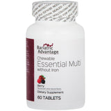 Bariatric Advantage Essential Multivitamin Without Iron - 200 DV of Key Nutrients - Trace Mineral Support* - Multivitamins for Bariatric Patients - Berry - 60 Count