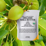 Mary Tylor Naturals Organic Shea butter 1 lb — USDA Certified Raw, Unrefined, Ivory From Ghana Africa — Great for Hair, Skin and all your DIY Projects