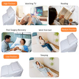 Adjustable Orthopedic Bed Wedge Pillow Set, Reading Pillow & Back Support for Sleeping, Memory Foam Wedge for Lower Back, Knee and Leg Pain, Acid Reflux, Snoring, Post Surgery Recovery