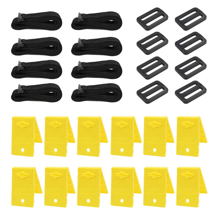 VINGLI Pool Cover Reel Set Solar Pool Cover Reel for Inground Swimming Pool, Aluminum Solar Swimming Inground Cover Blanket Reel (Upgrade) (Straps)