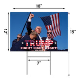 Vikiyama Trump 2024 yard Sign, Trump Yard Signs 2024 with Stake, 12x18 Inch Trump Fight Fight Fight Signs for yard lawn, Double-sided