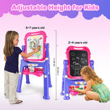 STEAM Life Easel for Kids Art Easel for Toddler Easel - 4in1 Double-Sided Large Magnetic Board Kids Chalkboard Easel Drawing White Board for Kids Magnetic Letters Numbers Christmas Gift for Kids Girls