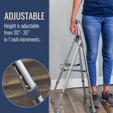 DMI Folding Hemi-Walker Provides Support, Aluminum, Silver, 30'- 35', FSA & HSA Eligible, Lightweight, Superior Support, Comfortable Hand Grips, Easy To Open And Close