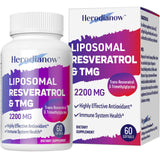 Herodianow Liposomal Resveratrol with TMG Supplement 2200 MG, 99% Purity Trans-Resveratrol & Trimethylglycine- for Aging, Immune System,Skin & Overall Health,60 Softgels