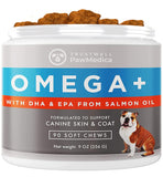 PawMedica Omega 3 for Dogs, Dog Skin and Coat Supplement with Fish Oil Love Helps with Dog Dry Skin, Omega 3 6 9 Vitamin Chews for Dog Allergies