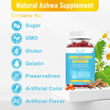 Sugar Free Ashwagandha Gummies with Maca Root Turmeric GABA Mood Energy & Immune Support, Mixed Berry Flavor 60 Ct