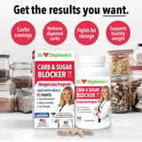 Pharmaganics Dr. Stephanie's Mealtime Carb & Sugar Blocker - Reduce Digested Carbs & Sugars, Stimulant-Free (2 Pack)