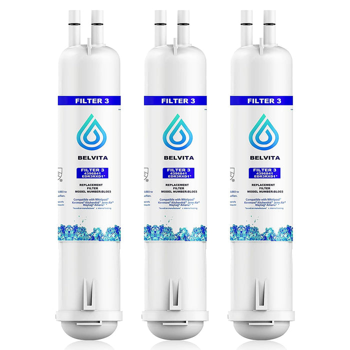 BELVITA Water Filter Compatible with EDR3RXD1, 4396841, 4396710, Filter 3, 46-9083,46-9030, 9030, 9083 Refrigerator Water Filter (3 Pack)
