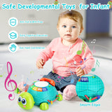 Musical Turtle Baby Toys 6 to 12 Months, Infant Light up Music Toys Tummy Time Development, Crawling Toy for 7 8 9 10+ Month Old, Easter Christmas for Babies 4 5 6 12 Month Boy Girl