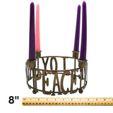 Hope, Peace, Joy, and Love Tabletop Advent Wreath Candle Holder, Traditional Christmas 2024 Decorations, 8 Inches Diameter, Candles Not Included