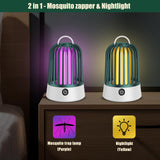 2 in 1 Bug Zapper Indoor Electronic Mosquito Zapper USB Rechargeable Mosquito Trap, Outdoor Fruit Flies Killer Indoor LED Lantern