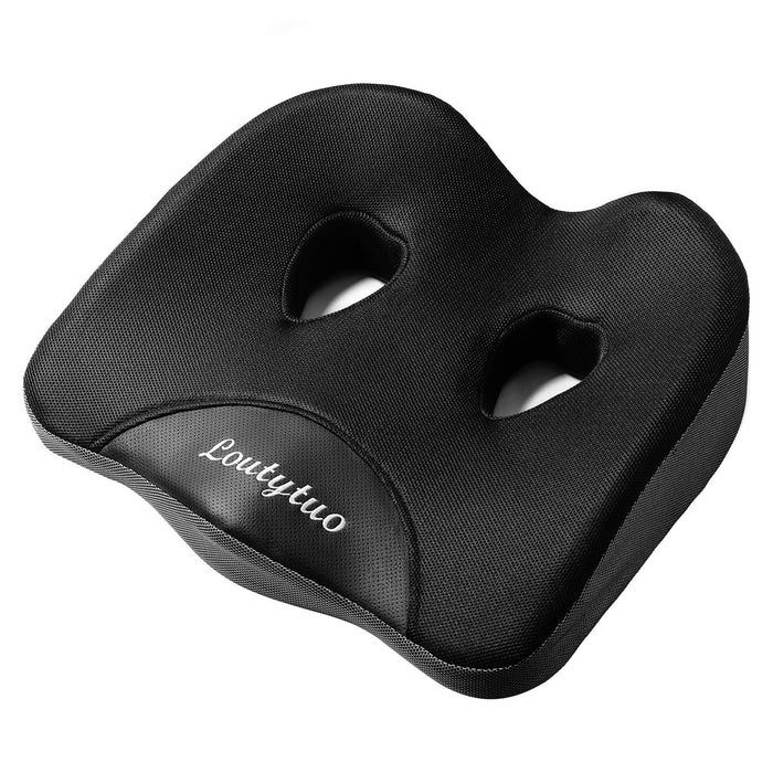 LOUTYTUO Seat Cushion Pillow,100% Memory Foam and Washable Cover,for Office Chair,Car Seat and Wheelchair,Tailbone & Sciatica & Back Pain Relief