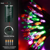 Halloween String Lights,33ft 100 LED Halloween Decorative Lights with 8 Modes & Timer, Waterproof Battery Indoor Mini Lights Orange String Lights for Halloween Decorations（Orange & Purple & Green)