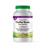 NaturVet VitaPet Senior Daily Vitamins Plus Glucosamine, Dog Multivitamin Supplement, Chewable Tablets, Time Release, Made in The USA with Globally Source Ingredients 180 Count