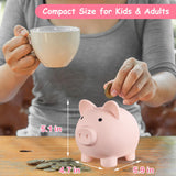 PJDRLLC Piggy Bank, Unbreakable Plastic Money Bank, Coin Bank for Girls and Boys, Medium Size Piggy Banks, Practical Gifts for Birthday, Easter, Christmas (Flesh-Colour)