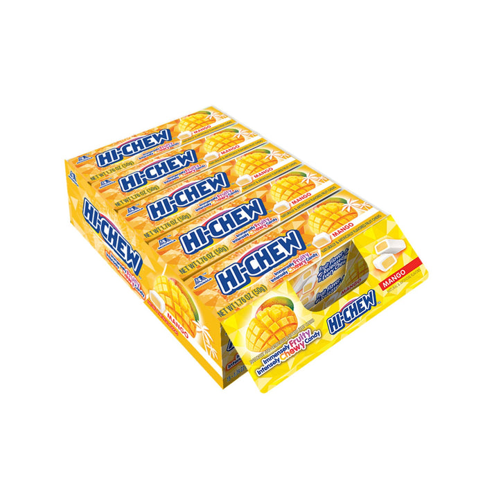 HI-CHEW Mango Sticks, 15-Pack, Unique Fun Soft & Chewy Taffy Candy, 1.76oz Each - Made with Immensely Juicy Fruity Flavors, Halloween Candy