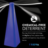 Treva Chemical Free Bug Fan, Fly Deterrent with Holographic Blades to Clear Bugs, Mosquitoes, and Flies, Battery Powered Fly Fan, Blue (4 Pack)