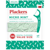 Plackers Micro Mint Dental Floss Picks, 150 Count (Pack of 3)