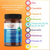 TotoNutrition Immunity Support Booster with Vitamin C, D, Elderberry, Echinacea, Zinc, Quercetin, Curcumin, Ginger, B Vitamins Supplement, Vegan, Gluten Free, No Gelatin