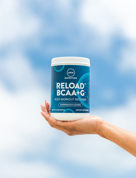 MRM Nutrition Reload BCAA+G Post-Workout Recovery | Watermelon Flavored | 9.6g Amino Acids | with CarnoSyn® | Muscle Recovery | Keto Friendly | 840g, 67 Servings