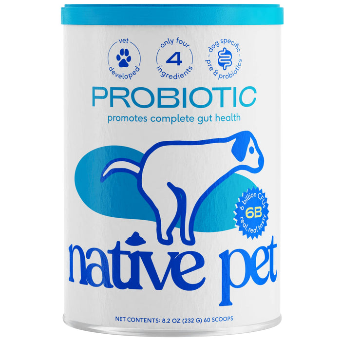 Native Pet Vet Created Probiotic Powder for Dogs Digestive Issues - Dog Probiotic Powder + Prebiotic + Bone Broth - 232 Gram 6 Billion CFU- Probiotics Dogs Will Love! (8.2 oz)