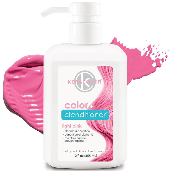 Keracolor Clenditioner LIGHT PINK Hair Dye - Semi Permanent Hair Color Depositing Conditioner, Cruelty-free, 12 Fl. Oz.