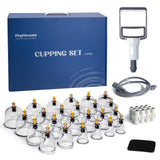KingPavonini 24 Cups Cupping Therapy Set, Professional Chinese Cupping Set with Magnetics, Portable Vacuum Cupping for Cellulite Reduction, Pain Relief and Blood Circulation