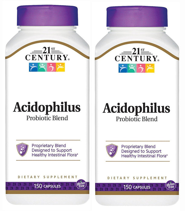21st Century Acidophilus Probiotic Blend Capsules, 150-Count (Pack of 2)