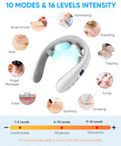 Aeiniwer Neck Massager for Pain Relief Deep Tissue,Electric Portable Lymphatic Drainage Massager with Heat,Portable Neck Massager Gift for Women Men