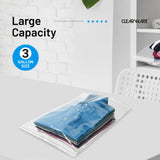 Clearware 25 Large Plastic Bags With Zipper Top - 3 Gallon Bags 16" x 18", Extra Large Storage Bags for Clothes, Travel, Moving, Large Reusable freezer bags, BPA-Free, 2-mil Thick Clear Plastic Bags