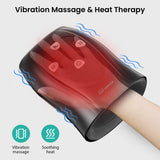 Snailax Hand Massager with Heat, Compression, Vibration, Wireless Hand Massager for Arthristis, Carpal Tunnel, Finger Numbness, Circulation, Pain Relief from Wrist to Palm and Finger,Gifts(Black)