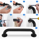 2 Pack Shower Grab Bar, Stainless Steel Bathroom Grab Bar, Shower Handle, Bath Handle, Grab Bars for Handicap Elderly Seniors Bathroom Safety Grab Bar (18 Inch，Black)