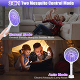 Electric Fly Swatter Racket 3000V Bug Zapper 2 in 1 Mosquito Zapper USB Rechargeable, 1200mAh Mosquitoes Killer Lamp & Fly Zapper with 3 Layer Safety Mesh for Home, Bedroom, Kitchen, Patio (2 Pack)
