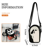 Halloween Pumpkin Crossbody Bag, Pu Leather Novelty Ghost Purse Cute Spooky Season Gothic Shoulder Bag for Women