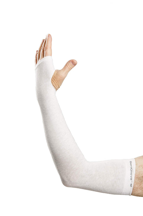 GeriGlove Prevent Products, Inc Elderly Skin Protector, Thin Skin & Tear Protective Arm Sleeve - Made in USA One Pair per Package (Large/White)