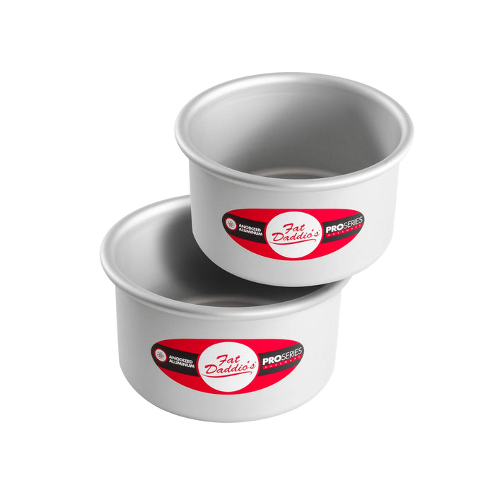 Fat Daddio's Anodized Aluminum Round Cake Pans, 2 Piece Set, 5 x 3 Inch