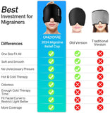 ONLYCARE Migraine Relief Cap, Upgraded Odorless Migraine Ice Head Wrap, Headache Relief Hat for Migraine, Black 2 Packs