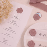 UNIQOOO Wax Seal Stickers - Eucalyptus Wedding Invitation Envelope Seal Stickers, 50 Pcs Self- Adhesive Dusty Mauve Stickers, Perfect for Invitation, Christmas, Gift Wrapping, Party