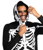 Tipsy Elves Halloween Skeleton Costume for Men - Comfy Easy Adult Onesie Jumpsuit - Front and Back Print with Zip Up Mask - Men's White Skeleton Jumpsuit Halloween Costume Size Large